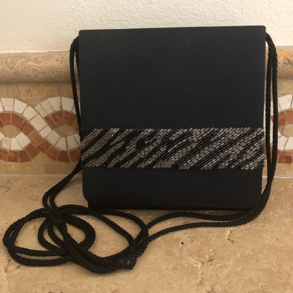 Caryl Brill Handbags - Black beaded dressy purse